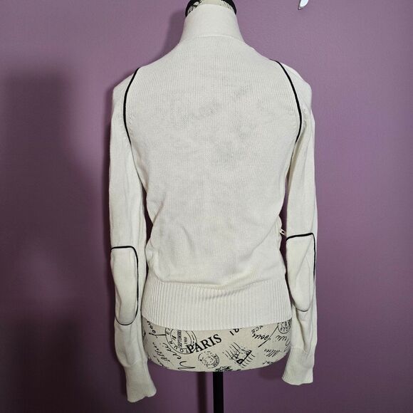 Armani Exchange Off-white zip-up cardigan sweater. Size Small Y2K - Picture 5 of 9